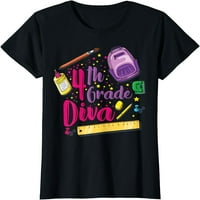 Diva majica 4. razreda prvi dan u školskoj odjeći za djevojčice poklon majica