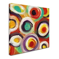 Zaštitni znak likovnih umjetnosti 'svijetli Bold krugovi kvadrat 1' Canvas Art by Amy Vangsgard