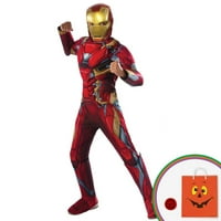 Kapetan Amerika: građanski rat Iron Man Deluxe Muscle Chest komplet kostima za djecu sa besplatnim poklonom