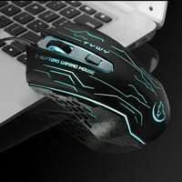 Toyella žičani šareni svijetleći miš za igru ured Crni USB