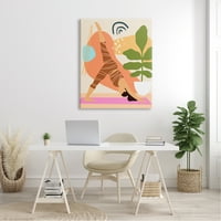 Stupell Industries Bold apstraktni oblici Yoga fitnes osoba sobna grafička Umjetnička galerija-omotana