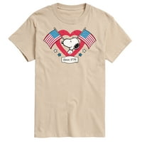Odjeća-Peanuts-Snoopy od zastave srce-muški kratki rukav grafički T-Shirt