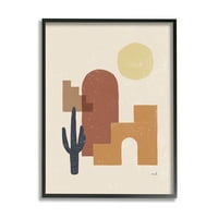 Stupell Indtries jugozapadni raspored oblika sažetak Cact pustinjski Sunčev pejzaž, 20,dizajn Moire Hershey