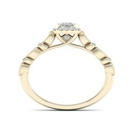 3 8Ct TDW Princess Diamond 10k zaručnički prsten od žutog zlata