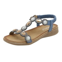 Rimsko stil dame sandale rhinestones boemski stil modne ženske cipele na cipelama na cipele otvorene cipele