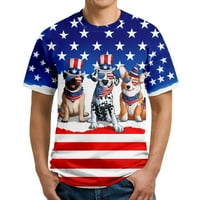 - Majica Dan nezavisnosti, kratki rukavi za muškarce modni klasični udobni veliki i visoki majice za muškarce muške majice, XL