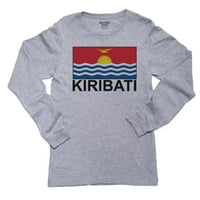 Kiribati Zastava-specijalno Vintage izdanje dečijih dugih rukava siva majica