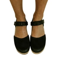 Fvwitlyh sandale od vještačkog dijamanta ženske sandale za gležanj zatvorene Espadrille sandale na platformi