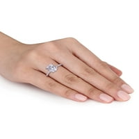 4- Carat t.g.w. Stvorio bijeli safir i karat t.w. Diamond 10kt bijeli zlatni prsten