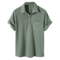 Muške polo majice Ležerne prilike plaćene ovratnike za zatvaranje kratkih rukava Čvrsta džepna bluza