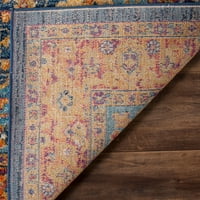 Evoke Westley Tradicionalni cvjetni tepih za trkač, plava narandžasta, 2'2 15 '