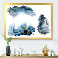 PROIZVODNJENJE 'sivi i plavi oblaci sa zlatnim sjajnim modernim framed Art Print