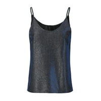 Ženski Tops Plus Size Shirts Klirens Ženske Glitter Strappy Tank Tops Dame Seksi Cami Swing Vest Clubwear