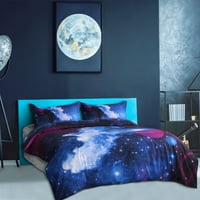Jedinstvene popločavanje, Galaxy 3D ispisani prekrivač posteljina Posteljina set Plava neba kraljica,