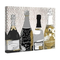 Wynwood Studio Drinks and Spirits Wall Art Canvas Prints' Keep Passing The Bottle Rose ' Champagne - crna, zlatna