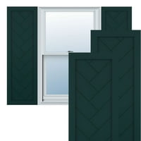 Ekena Millwork 18 W 55 H True Fit PVC Jednostruka ploča Heringbone modernog stila fiksne kapke za montiranje, termo zelena