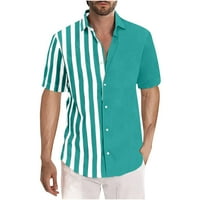 Muška majica za čišćenje majice muške košulje Digitalno negirajući prugastim košulja kratkih rukava Havajska plaža Redovna casual majica Top bluza Flash Picks mint zelena 6