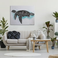 Stupell Industries jednobojna morska kornjača morski život Akvarelni uzorak platnenog zida Art, 36, dizajn