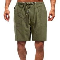 Wozhidaoke muške gaćice Radne hlače za muškarce muške čvrste casual labavo strukske kratke hlače visoko sa plusom kratkih kratkih kratkih zglobova zelena 2xl