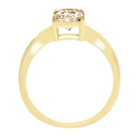 1.0 ct blistavo rezani braon šampanjac simulirani dijamant 14k gravura od žutog zlata Izjava godišnjica zaruka vjenčanje pasijans prsten Veličina 4