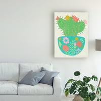Zaštitni znak Fine Art 'Happy Cactus IV' Canvas Art by Chariklia Zarris
