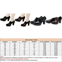 Lacyhop Ženske Cipele Cipele Chunky Block Heel Pumpe Platforma Visoke Pete Kancelarijske Modne Gležnjače