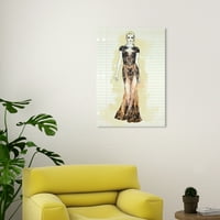 Wynwood Studio Canvas Fashion Illustration Moda i Glam Dress Wall Art Canvas Print crno svijetlo žuto 20x30