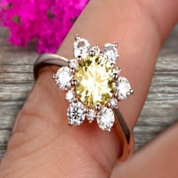 1. Karatni okrugli rez šampanjac dijamant Moissanite zaručnički prsten poklon za godišnjicu 10k ružičastog zlata