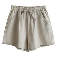 Ženske kratke hlače Trendy Summer Casual Plus Size štampane karirane hlače svestrane široke nogavice visokog