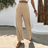 qolati ženske pantalone sa širokim nogama Casual elastične udobne Lounge pantalone visokog struka trendi