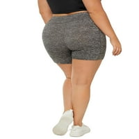 Ženske helanke Plus Size Ležerne obične bajkerske kratke hlače obična siva 4xl