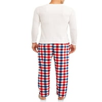 Odjeća za plavu zvijezdu Muškarci dvosmjerni bitan dugi rukav Termički top Microfleece Hlače Plish Pajama set