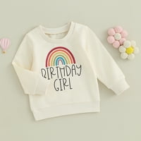 TODDLER Djevojke za djecu Duks posada pulover Ležerne prilike Ležerne prilike Rainbow Print Dugi rukavi