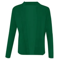 CaComMARK PI ženski Dugi rukav Plus Size Shirts Clearance ženska jednobojna Casual kardigan jakna gornja odjeća bluze gornji zeleni
