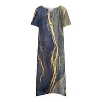 Efsteb Maxi haljine za žene plus size klirens mermerni Print labava haljina sa džepnim ležernim letnjim