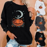 Aoujea Halloween jesenji zimski pulover duksevi za žene, žene Casual puni rukav okrugli vrhovi vrata labava bluza Halloween Print grafički Duks