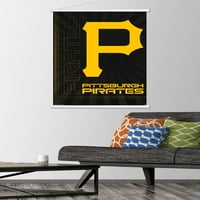 Pittsburgh Pirates - Logo zidni poster sa drvenim magnetskim okvirom, 22.375 34