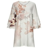 Uublik ženska ljetna haljina casual plaža cvjetna print polovina rukava V izrez Losoba haljina