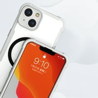 Nalacover Clear Magnetic Case za iPhone 13, kompatibilan sa bežičnim punjenjem MagSafe, Transparent Backplane silikon + Shockproof non-Yellowing Cover za iPhone 13, Lightgray