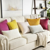 Phantoscope Silky Velvet serija Pom Pom dekorativne navlake za bacanje jastuka, jastuci za kauč na razvlačenje, 12 20