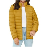 Fitoronske zimske jakne za žene vjetroverne casure udobne prekrivene jakne lagane podstavljene jakne topli kaput žuti s