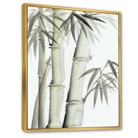 Dizajdbal 'Vintage Crno-bijeli bambus V' Jezero Kuća ugrađena platna Zidno umjetničko otisak