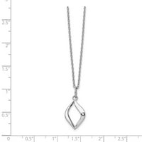 Primalno srebrno srebro srebro polirano 0. CTTW Diamond ogrlica