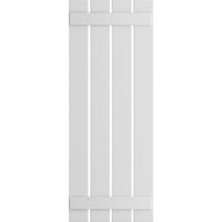 Ekena Millwork 23 W 79 H True Fit PVC četvero ploča raspoređena ploča-N-letve roletne, bijele