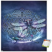 Brigidni ahibo drvo - Celtic Dragonfly zidni poster sa drvenim magnetskim okvirom, 22.375 34