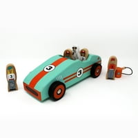 Jack Rabbit Creations Magnetic Drveni Retro Set Za Trkaće Automobile