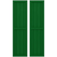 Ekena Millwork 14 W 47 H h h h h h h h extiri vanjska drvena dva jednaka ploča uramljena ploča-n-batten kapke, viridian zelena