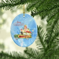 Sretan božićni bouvier des flandres keramički ukras
