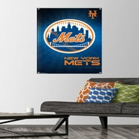 New York Mets-Logo zidni Poster sa potisnim iglama, 22.375 34
