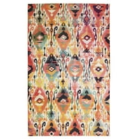 Mohawk Početna Prismatska hip Ikat Multi Savremeni plemenska precizna tepih za ispisane površine, 8'x10 ', ružičasta i narandžasta